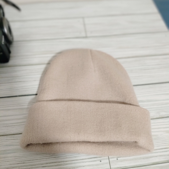 Men's The North Face Cream Knit Beanie Hat Knit Tobaggon - Picture 4 of 6